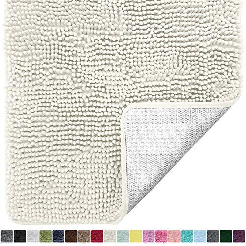 Gorilla Grip Original Luxury Chenille Bathroom Rug Mat, 30x20, Extra Soft and Absorbent Shaggy Rugs, Machine Wash Dry, Perfect Plush Carpet Mats for Tub, Shower, and Bath Room, Ivory Cream