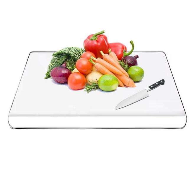 Acrylic Cutting Board with Counter Lip- Non Slip Clear Cutting Board for Kitchen Counter 24x18 Inch acrylic board - Perfect for Bread, Meat, Veggies, Great Kitchen Essential Gadgets Decor