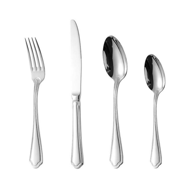 Silverware Set Cutlery Set for 4 (16-Piece) 18 8 Stainless Steel Flatware Mirror Polished Kitchen Utensils Tableware for Home Kitchen Family Gatherings Restaurant Include Spoons And Forks Set