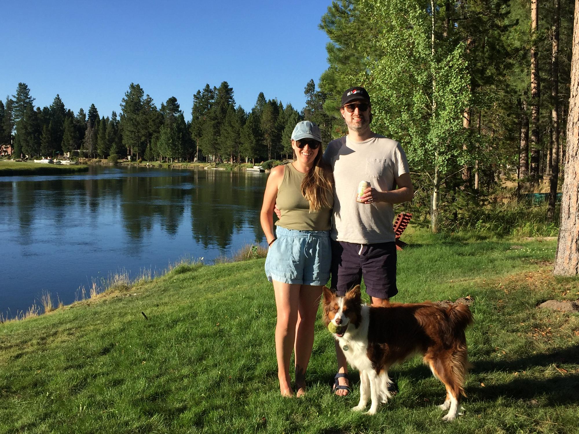 Summer trip to Sunriver. This is how Finn looks at Michael 24/7.
