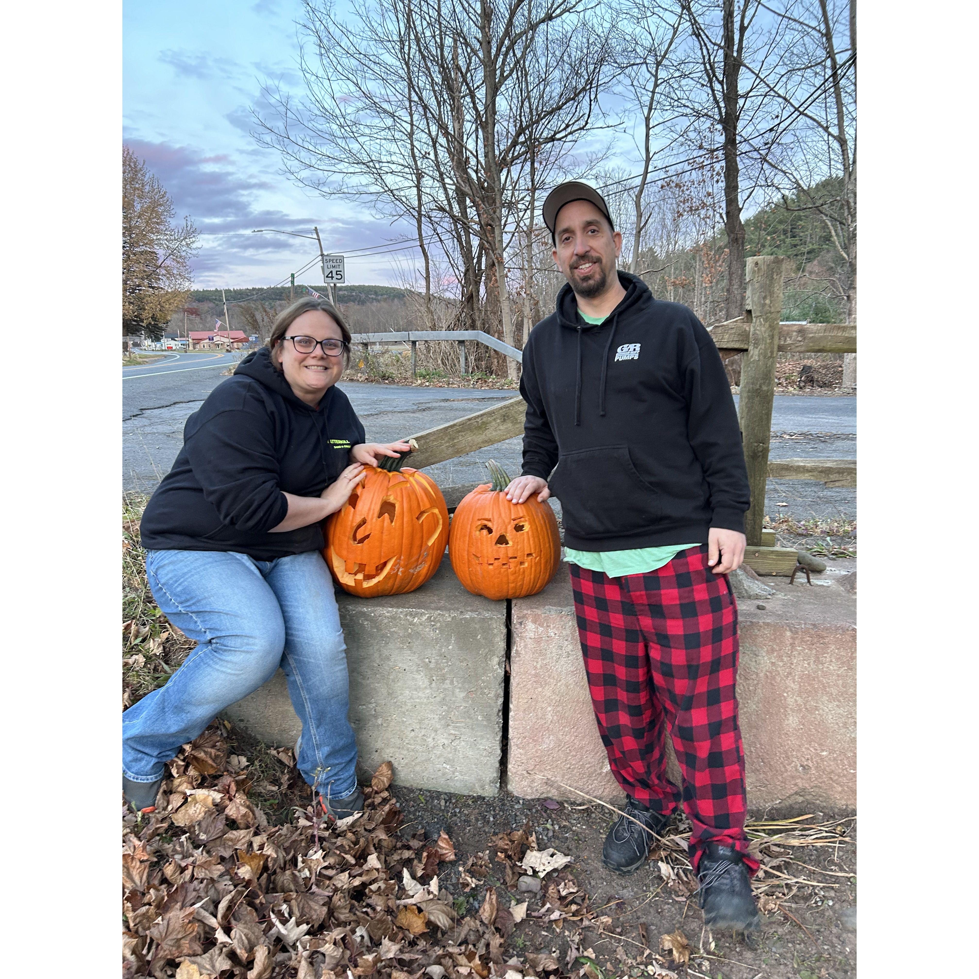 Carving Pumpkins together