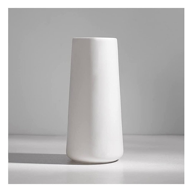 Ceramic Vases - Nordic Minimalism Style Decoration, Elegant Vase for Mantel, Table, Living Room Decoration, White Modern Geometric Decorative Flowers Vases for Home Decor