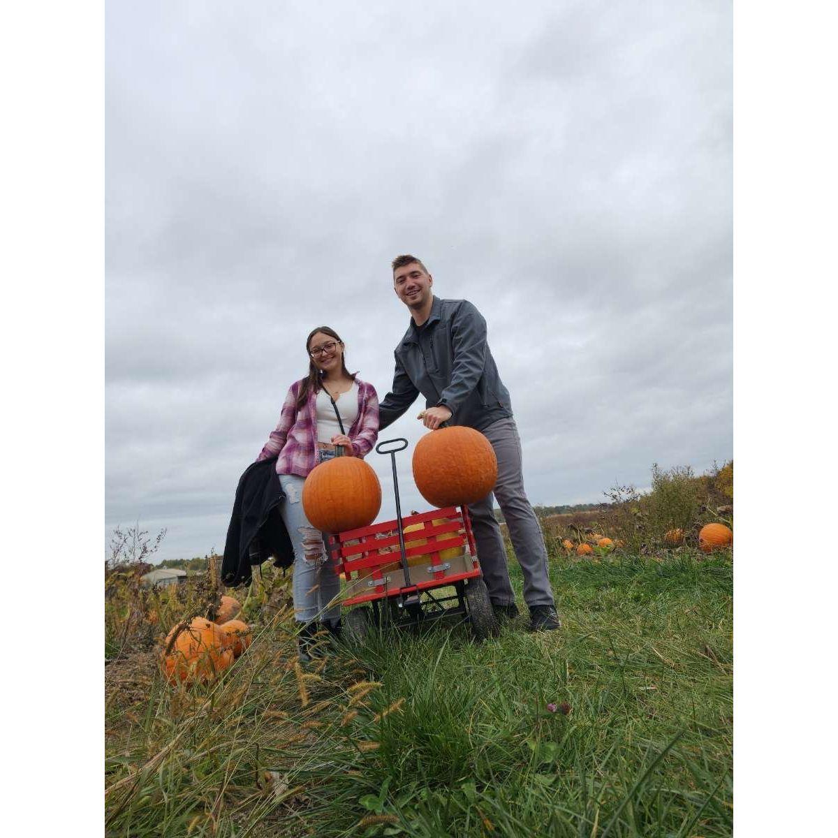 Our first time pumpkin picking together. And Marc's first time at a pumpkin patch ever!!!
