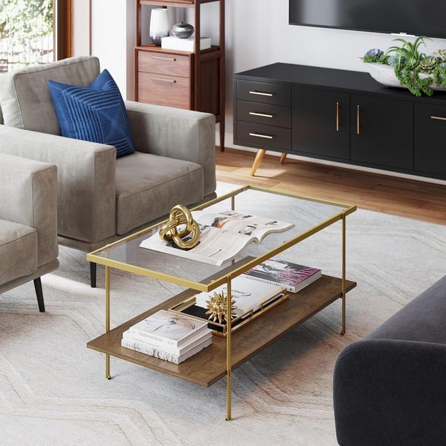 Glass Top Modern Coffee Table | Asher