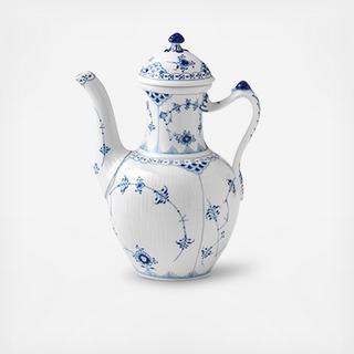 Blue Fluted Half Lace Coffee Pot