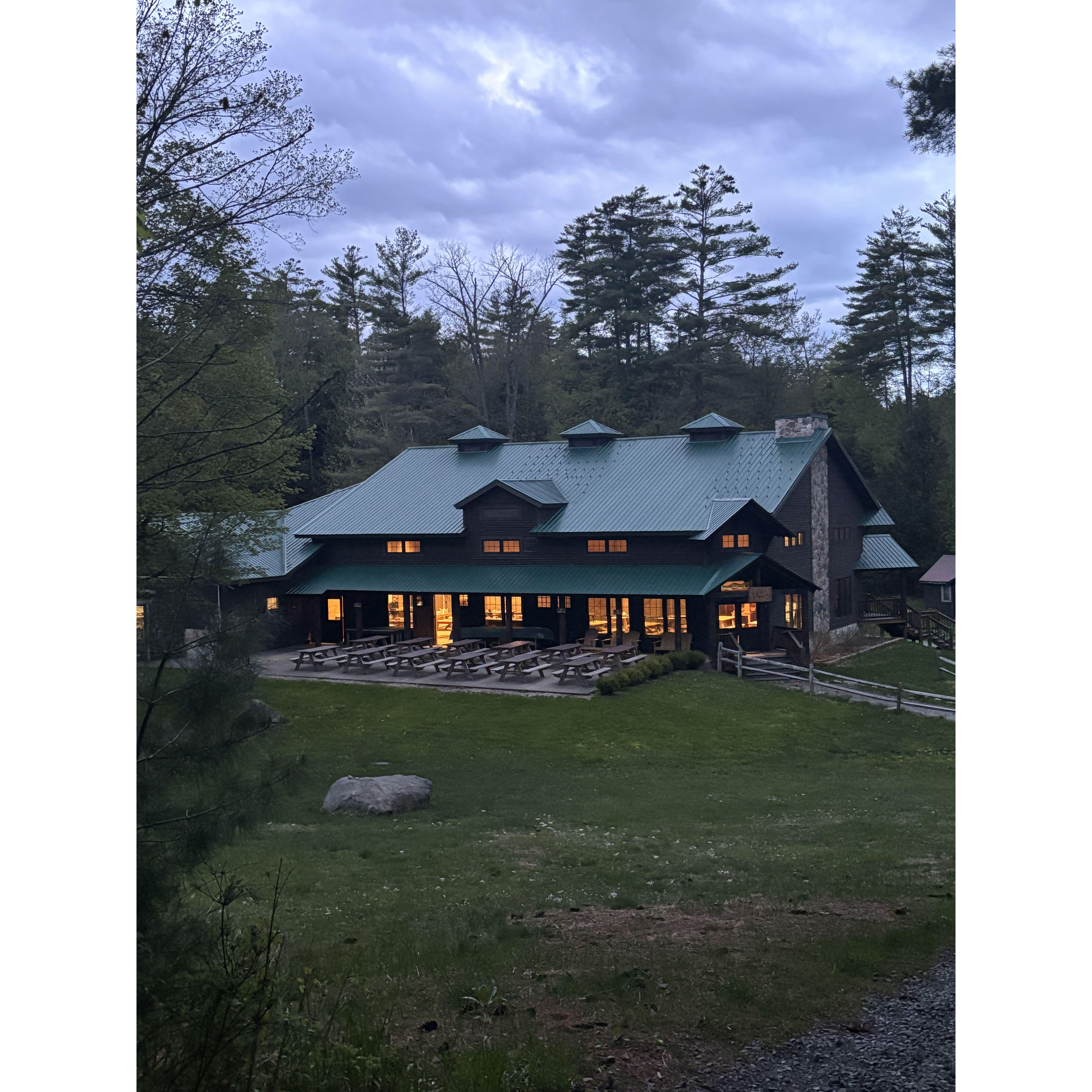 The Lodge where all meals will be served and where the reception will take place.