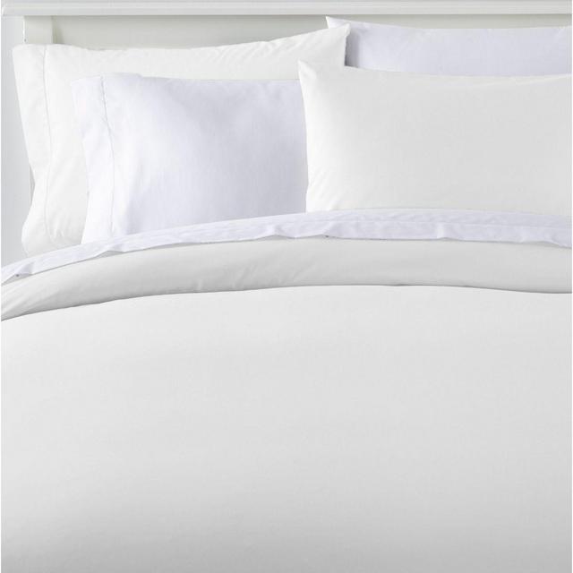White 280-Thread-Count Pima Cotton Percale Comforter Cover Collection (Twin)