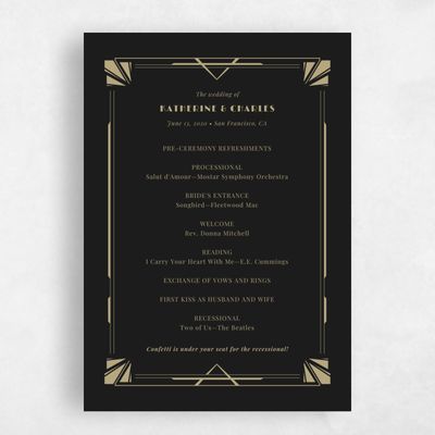 Black Wedding Program - Baker