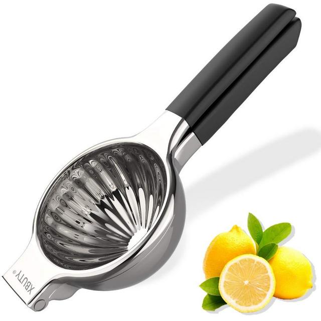 Jumbo Lemon Squeezer 304 Stainless Steel Maunal Juicer Citrus Press with 3.54 Inch Super Large Bowl, with Silicone Handles Manual Juicer,Perfect for Juicing Oranges, Big Lemons & Limes