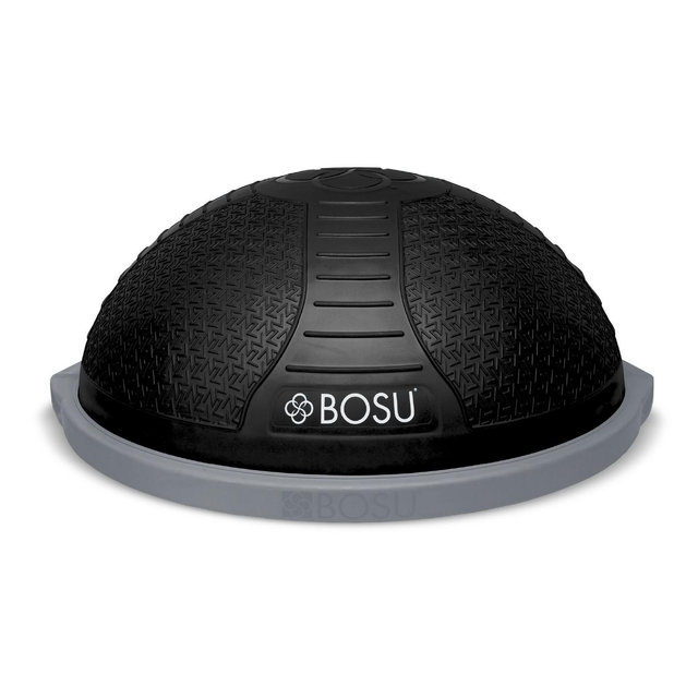Bosu NEXGEN Balance Strength Trainer, Multi-Functional 26" Exercise Ball, Home Gym Equipment for Full Body Workouts, Black with Gray Rim