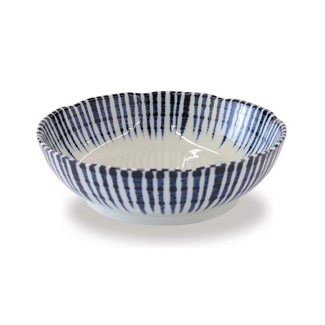 Mino Ware Serving Bowl, 6.1 inch, Indigo, Sendan-Tokusa, Japanese Ceramic Bowl, Microwave/Dishwasher Safe