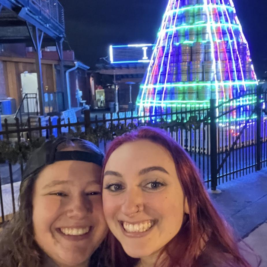 December 6, 2022: Date night at the Genesee Brewhouse with the keg Christmas tree!