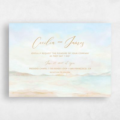 Light Sky, Blue Wedding Invitation - Andalusia Landscape