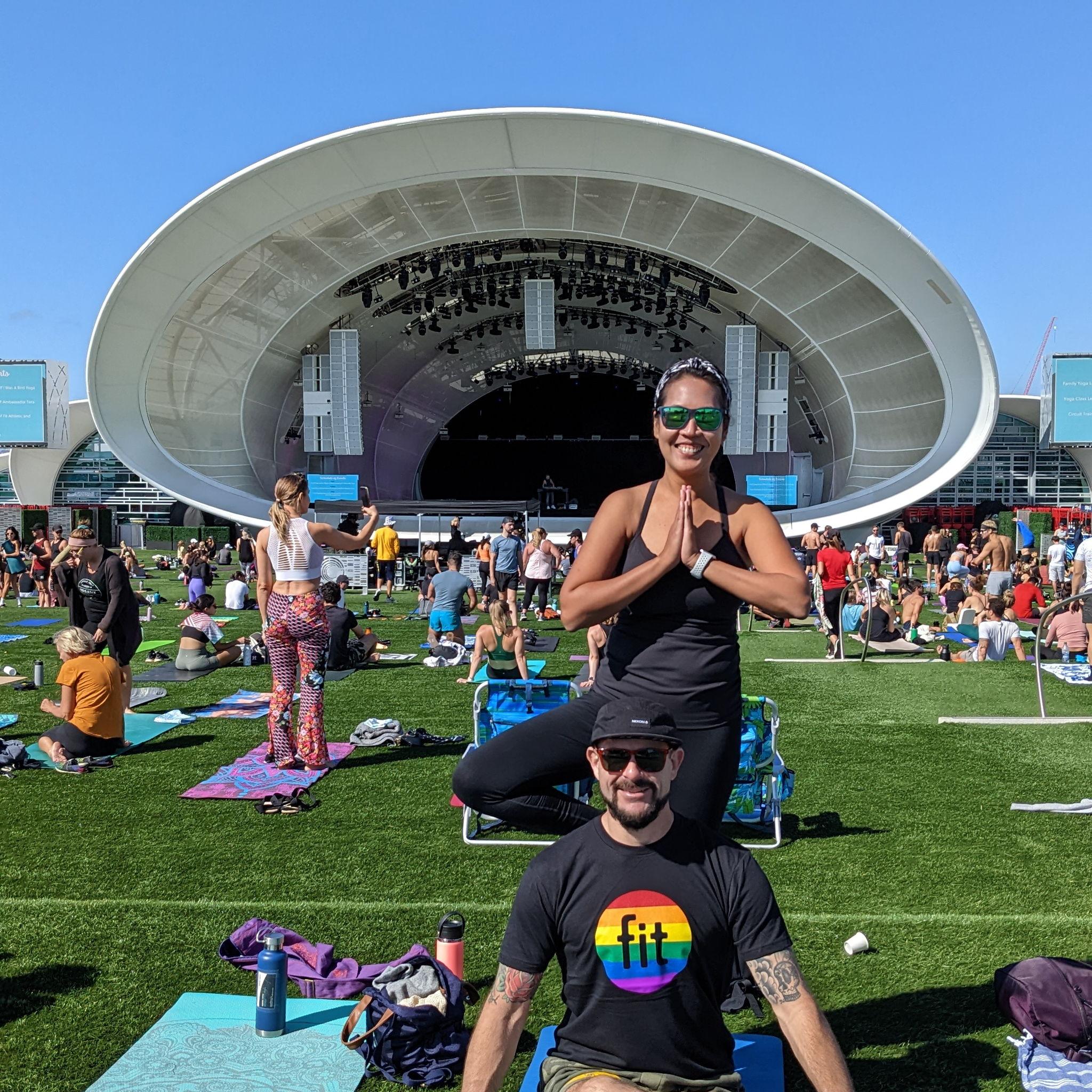 Working out together at the Rady Shell, San Diego