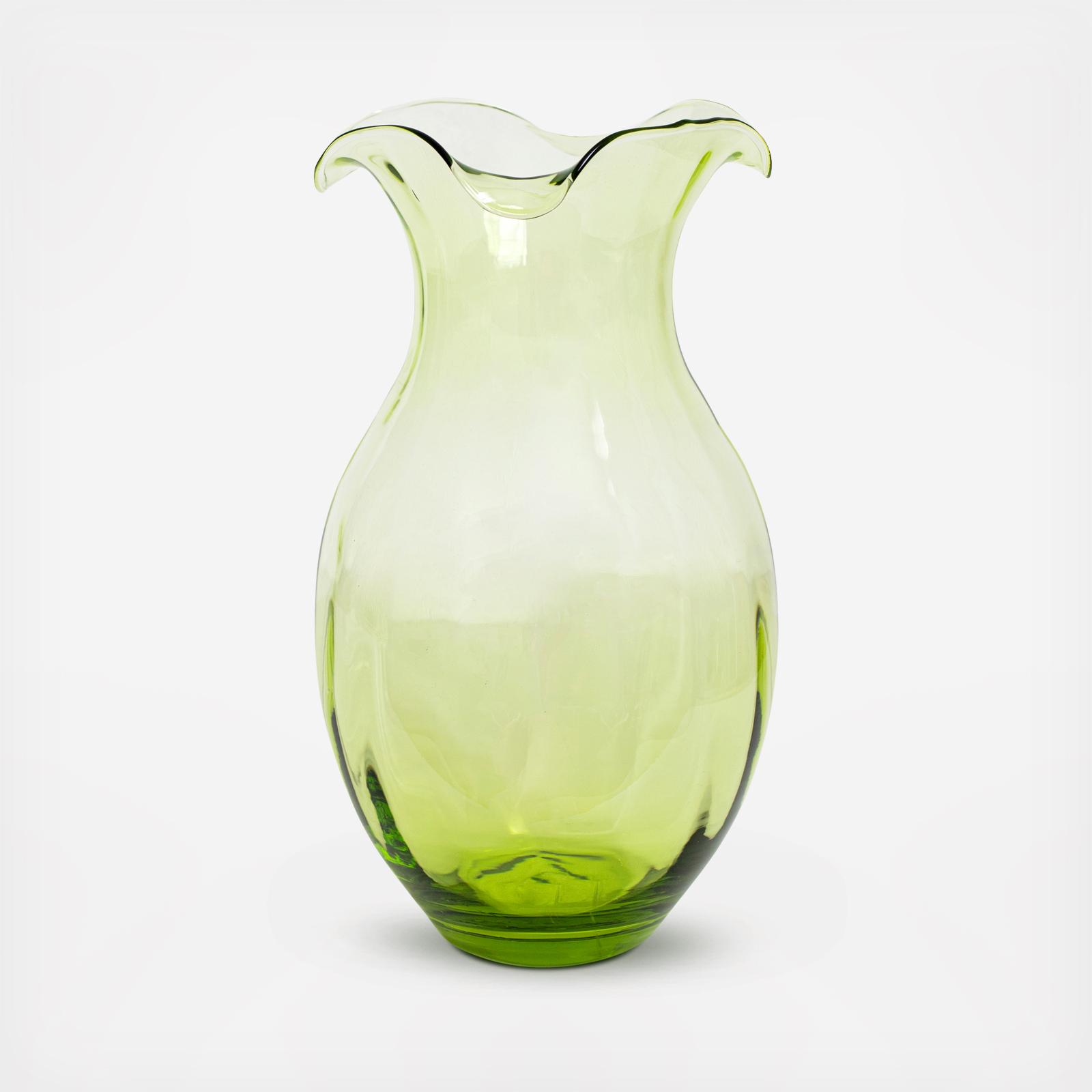 VIETRI, Hibiscus Glass Vertical Fluted Large Vase | Zola