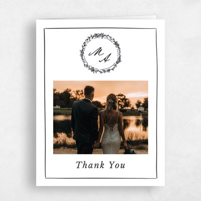 White Wedding Thank You - Violet Photo