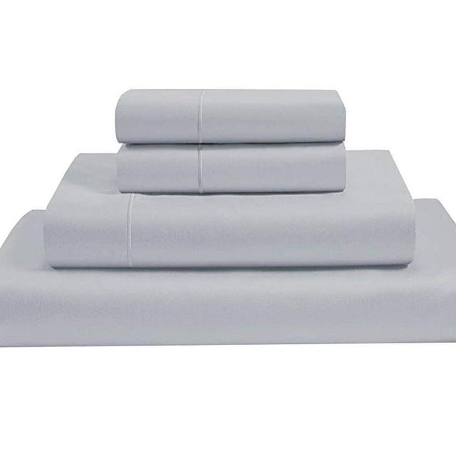 RV King Sheets Cotton - Giza Cotton Bed Sheet Set - Camper Sheets for Travel Trailers-4 Pieces Cotton RV Sheets 10"-15" Deep - RV Sheets for Campers -RV King: 72"X80" (Grey Light)