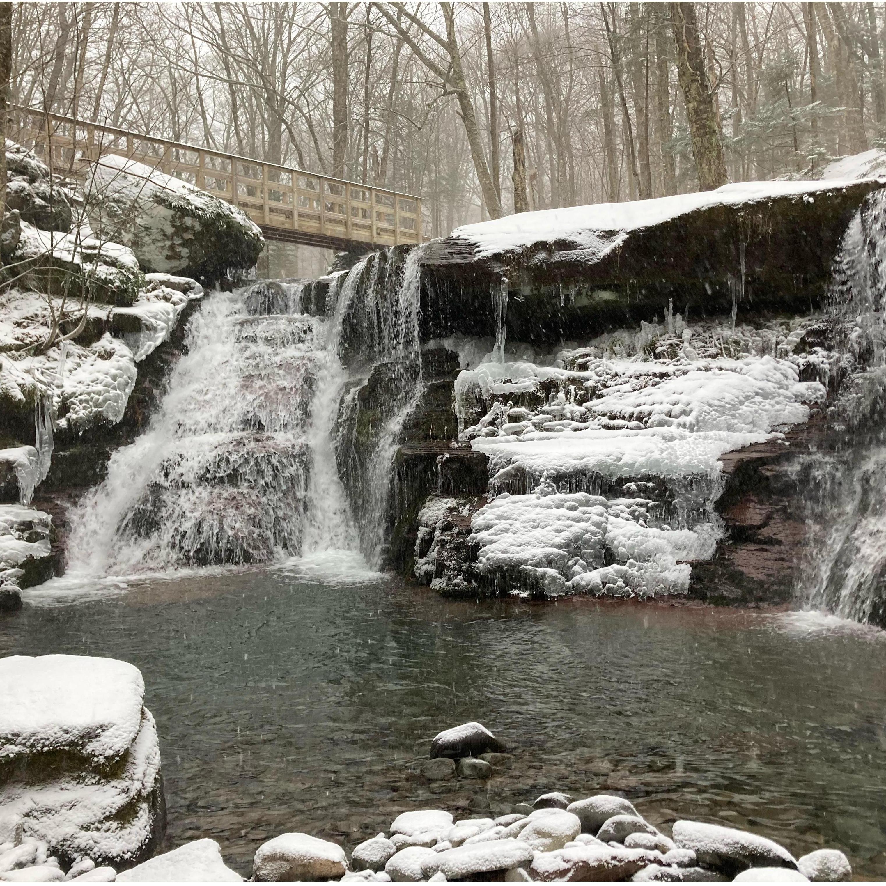Jack proposed to Faith in the vicinity of Stratton Falls, Delaware County NY on 1/3/2021.
