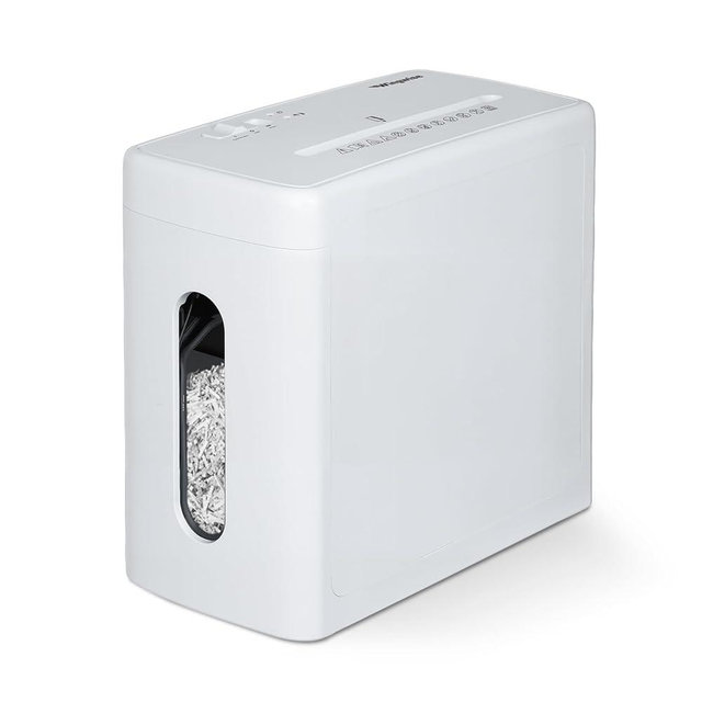 Low Noise 40dB Paper Shredder for Home, 10-Sheet Cross Cut, CD/Credit Card Shredder, 2.6 Gallons Wastebasket, P-4 High Security, White