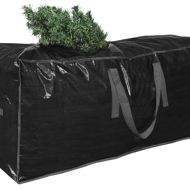 Artificial Tree Storage Bag By Propik | Perfect for Disassembled Tree | 65” X 15” X 30” Holiday Tree Storage Case | Xmas Storage Container with Handles and Sleek Zipper (7.5ft, Black)