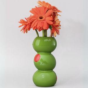 ban.do Novelty Ceramic Vase - Stacked Olive Decorative Vase - Nostalgic Unique Vintage Decor for Home, Kitchen or Bar Cart