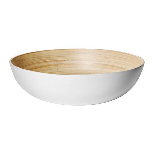 RUNDLIG Serving bowl, white bamboo, white