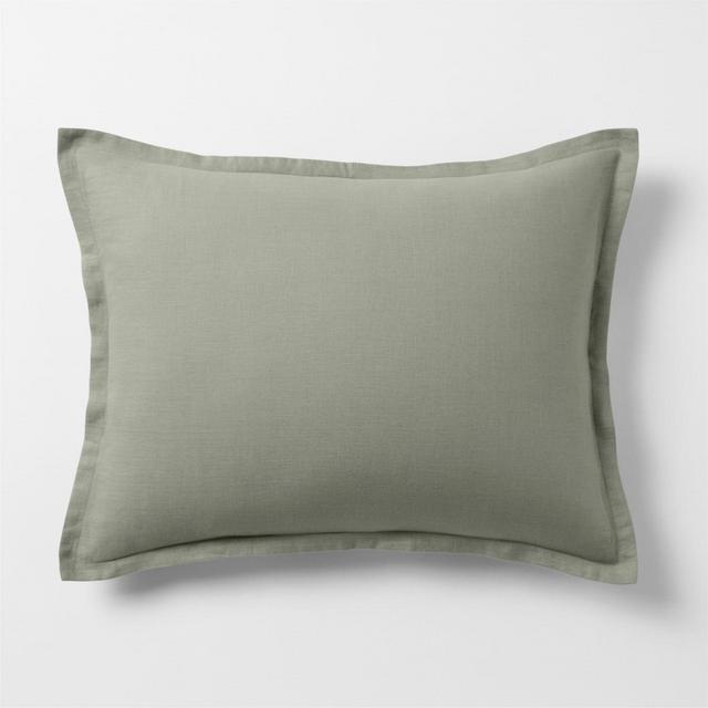 Aire Natural EUROPEAN FLAX ™-Certified Linen Shadow Sage Green Standard Bed Pillow Sham