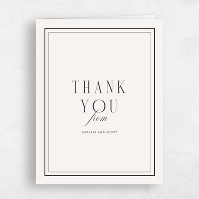 Beige Portrait Wedding Thank You - Agate Portrait