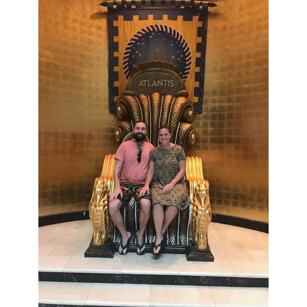 We enjoyed spending Christmas 2018 on a cruise to Haiti, St. Thomas and Nassau! Here we are at Atlantis in the Bahamas.