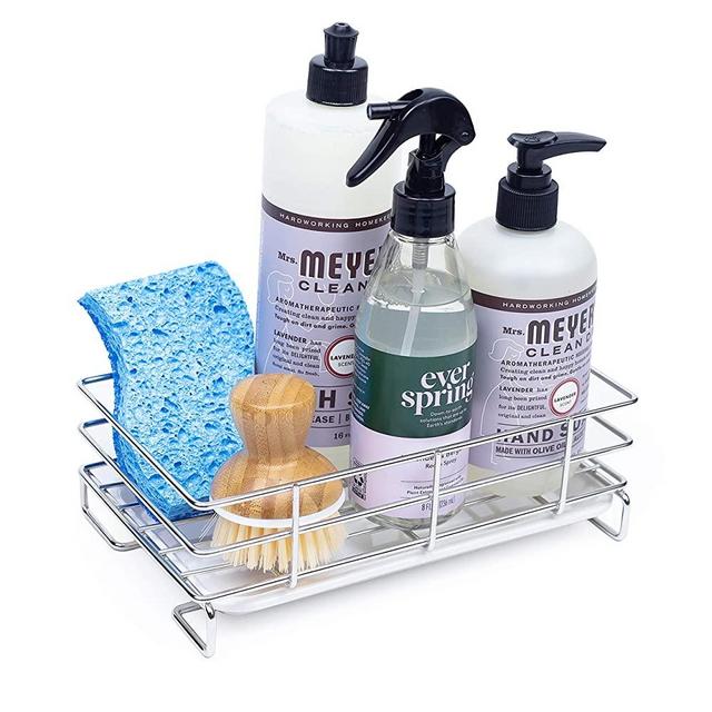 HandyHomeConcepts Sponge Holder For Sink Large Sink Caddy Kitchen Soap Tray Dish Soap Caddy Kitchen Bathroom Sink Organizer Brush Holder - 9x5x3" (not incl. Soaps, Brush, Sponge, Towel)