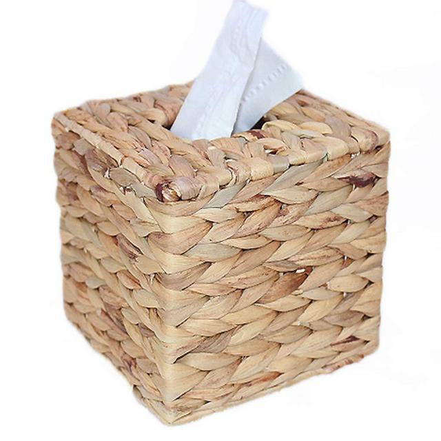 YIWEN Square Tissue Box Holder Decorative Woven Tissue Box Cover Decorative Napkin Holder Automotive Decoration Tissue Cover for Bathroom Vanity Countertops, Bedroom, Desks, Tables, Office, Kitchen