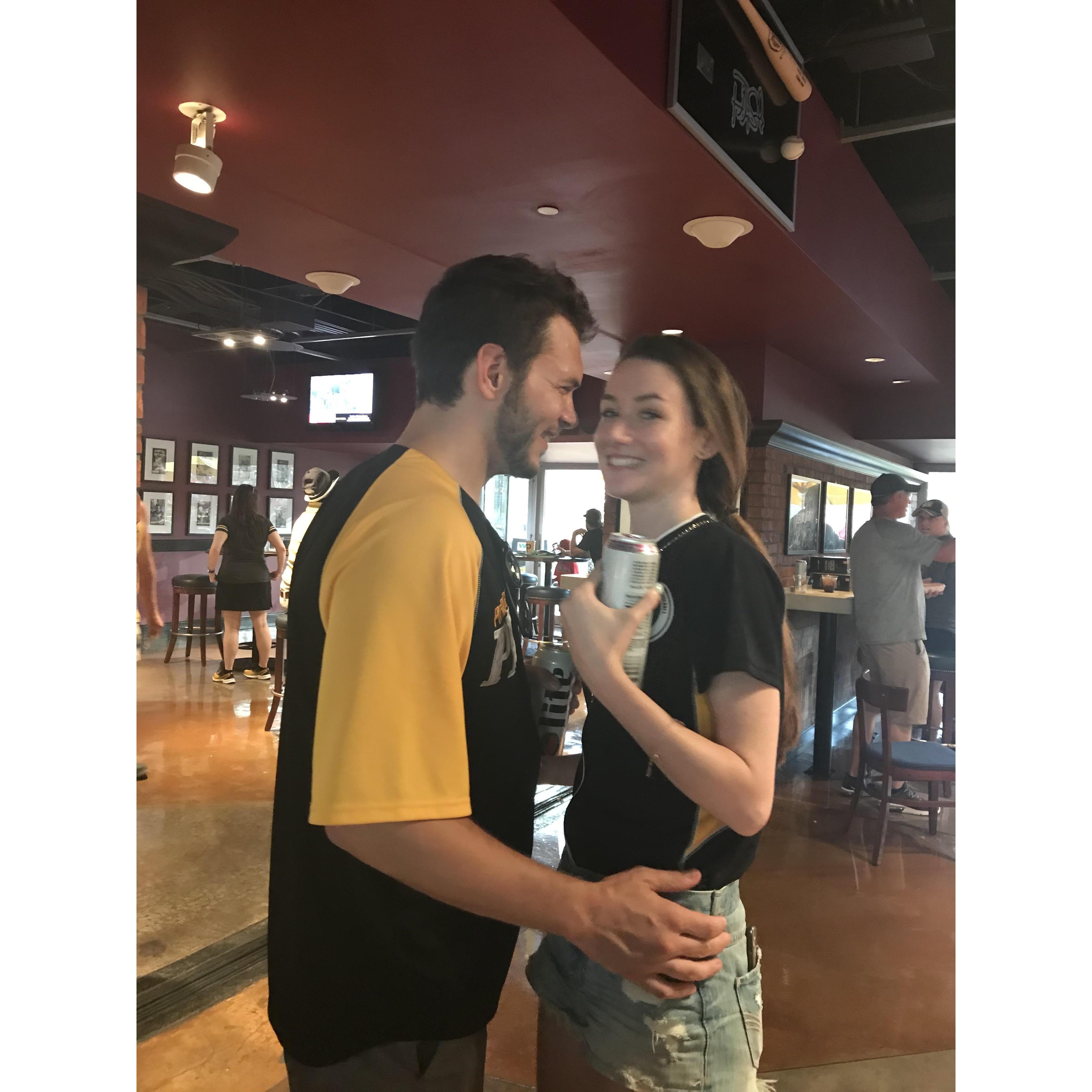 The first Pirates Game we went to together & also Geoff's first time trying Chickie & Petes fries