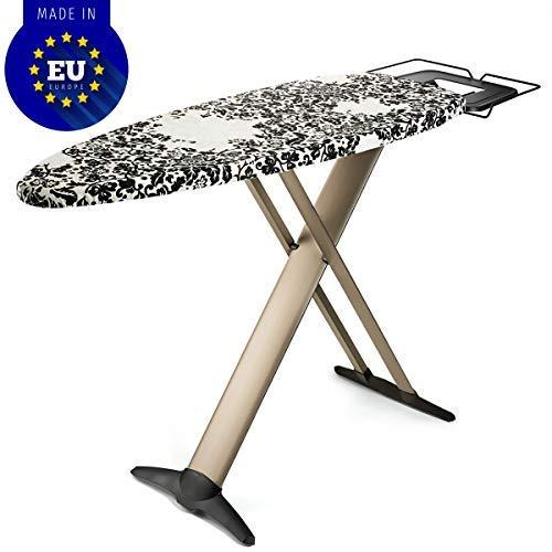Bartnelli Pro Luxury Ironing Board - Extra Wide 51x19” Steam Iron Rest, Adjustable Height, T-Leg Foldable, European Made