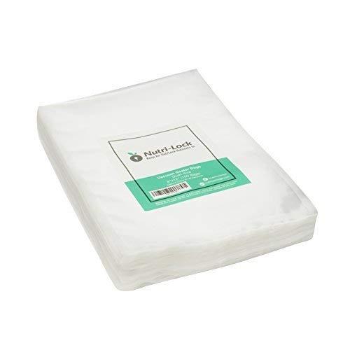 Nutri-Lock Vacuum Sealer Bags. 100 Quart Bags 8x12 Inch. Commercial Grade Food Sealer Bags. Works with FoodSaver and Sous Vide. BPA Free.