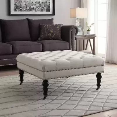 Linon Home Isabelle Square Tufted Ottoman