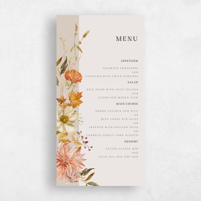 Beige Greenery Wedding Menu - Lysete