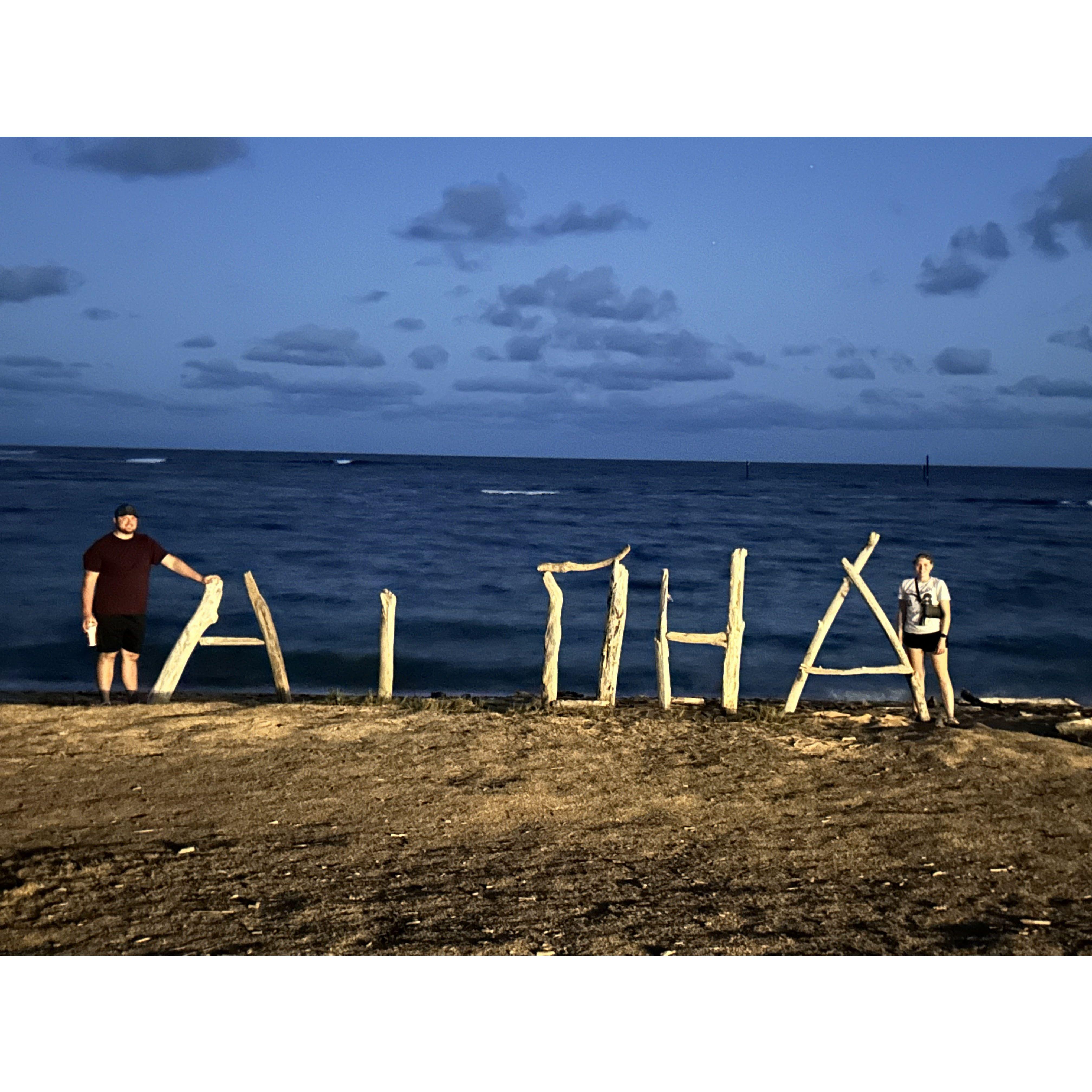 "Aloha" from Hawaii.
