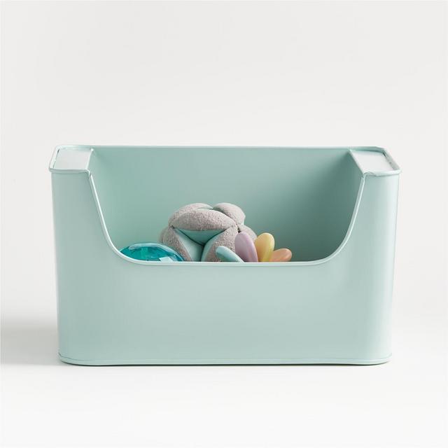 Small Mint Metal Stacking Storage Bin