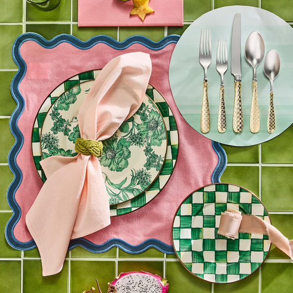 MacKenzie-Childs, Emerald English Garden Enamel Dinner Plate | Zola