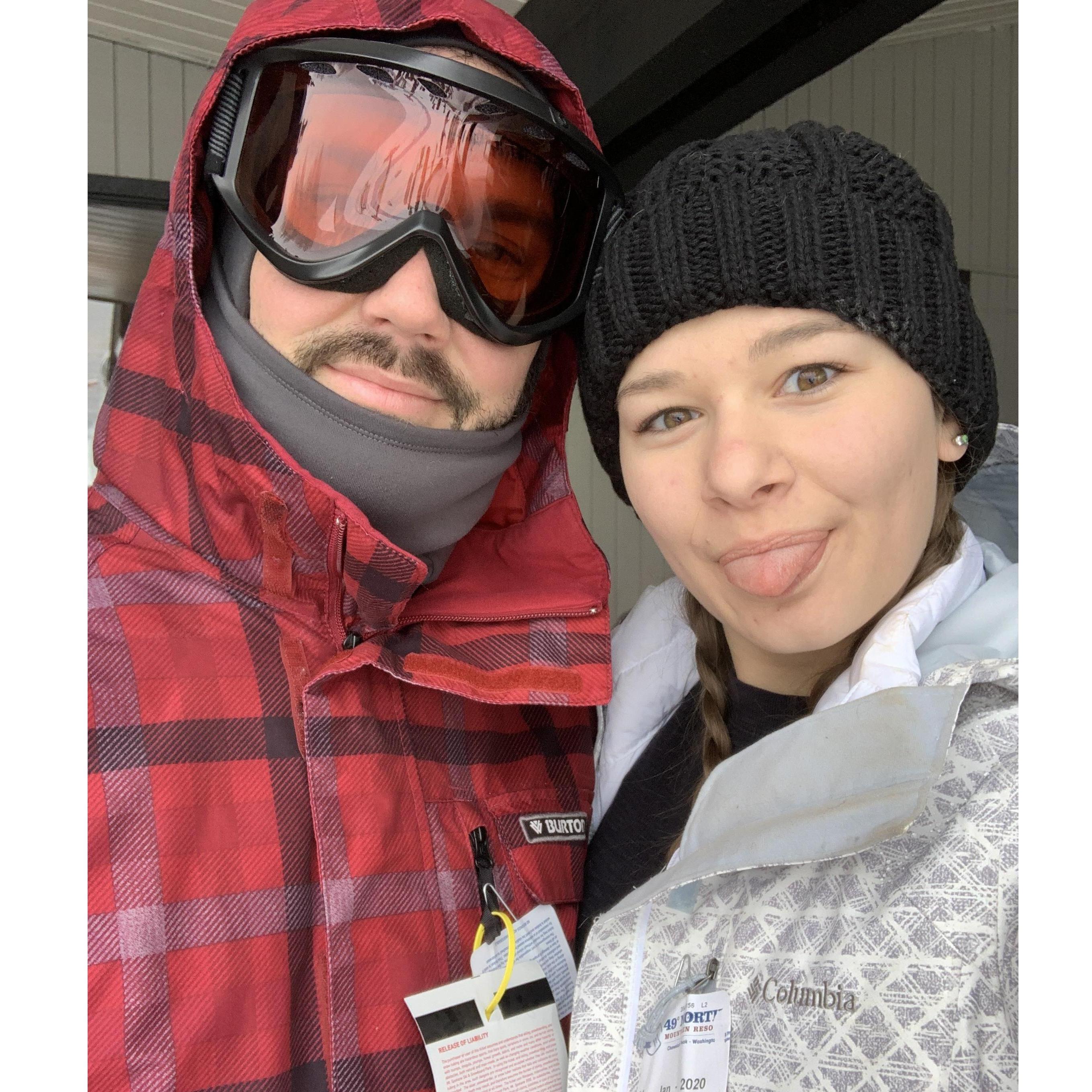 Snowboarding is a huge passion for Marcus, I'm learning to love it just as much!