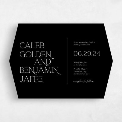 Black Diamond Wedding Invitation - Hasbrouk Landscape
