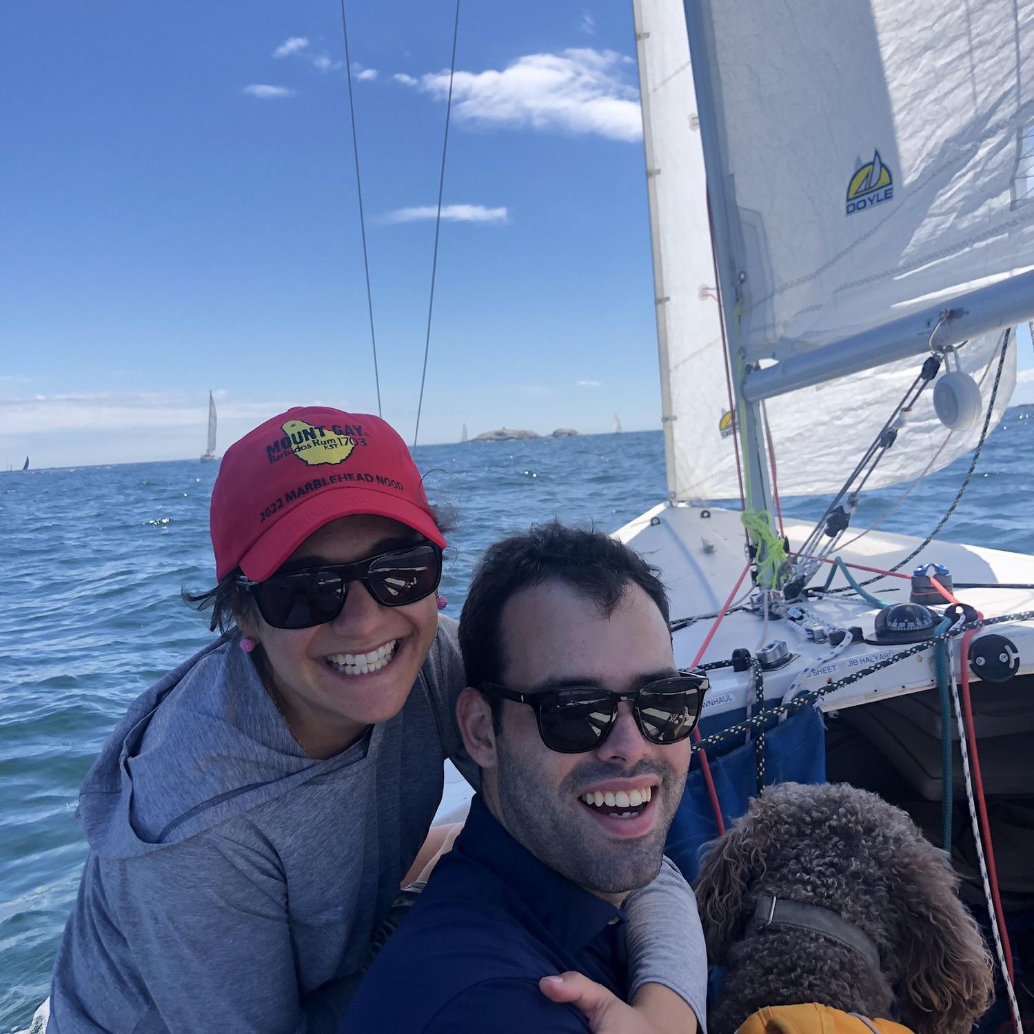 Family sail on Elysium, our Rhodes 19 we share with the best co-owners, Morgan and Alden