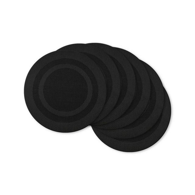 Design Imports Black Round Double frame Placemat, Set of 6