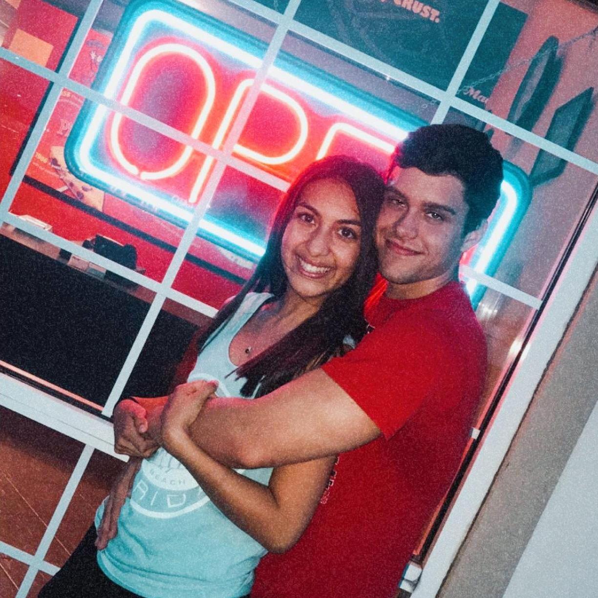 I though the open sign would look cute in our picture!