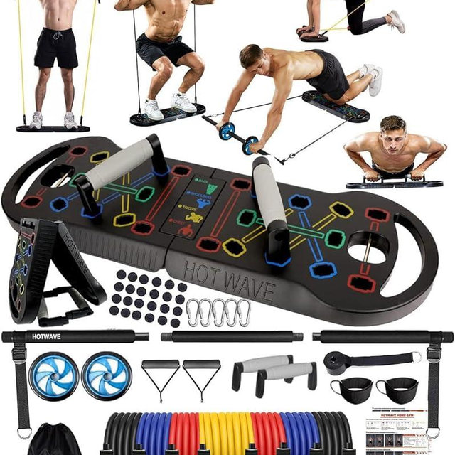 HOTWAVE Push Up Board Fitness, Portable Foldable 20 in 1 Push Up Bar at Home Gym, Pushup Handles for Floor. Professional Strength Training Equipment For Man and Women,Patent Pending