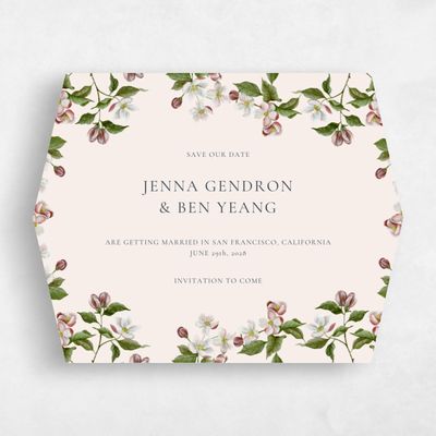 Beige Diamond Wedding Save the Date - Malyly Landscape