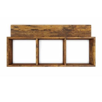 31.5" x 15.7" Rustic Floating Triple Cubby Shelf Aged Wood - Danya B.