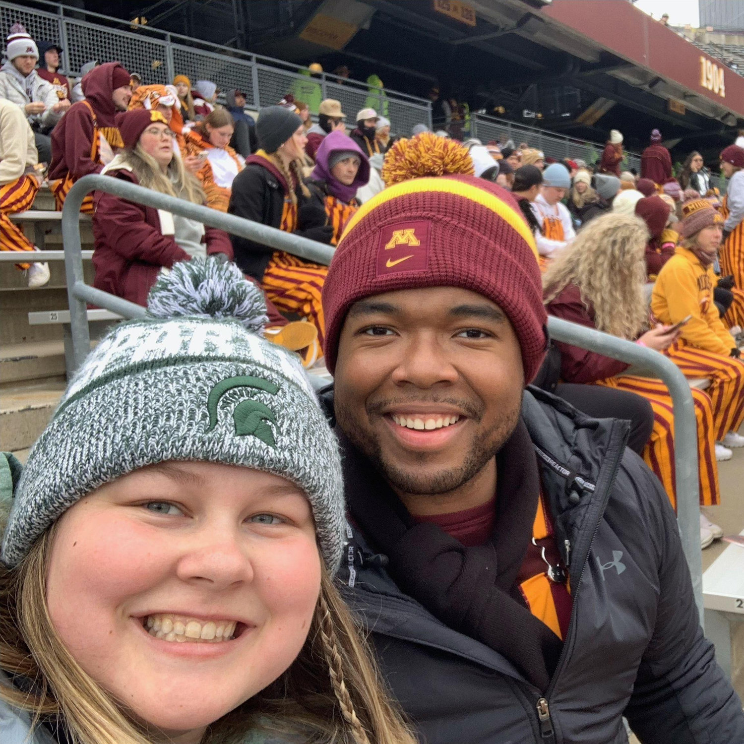 10.28.23 ~ MSU vs. UMN Football Game. The Gophers beat the Spartans 27-12 in our new favorite rivalry. Shannon looks forward to the upcoming rematch in November 2025.