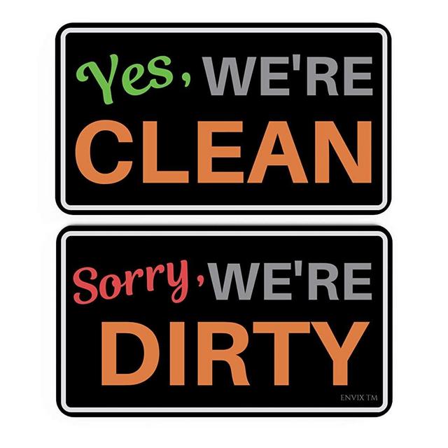 ENVIX Dishwasher Magnet for Better Kitchen Organization; Double Sided Clean Dirty Magnet That’s Water Resistant, Reversible and Chic; Comes in Different Designs; Classic