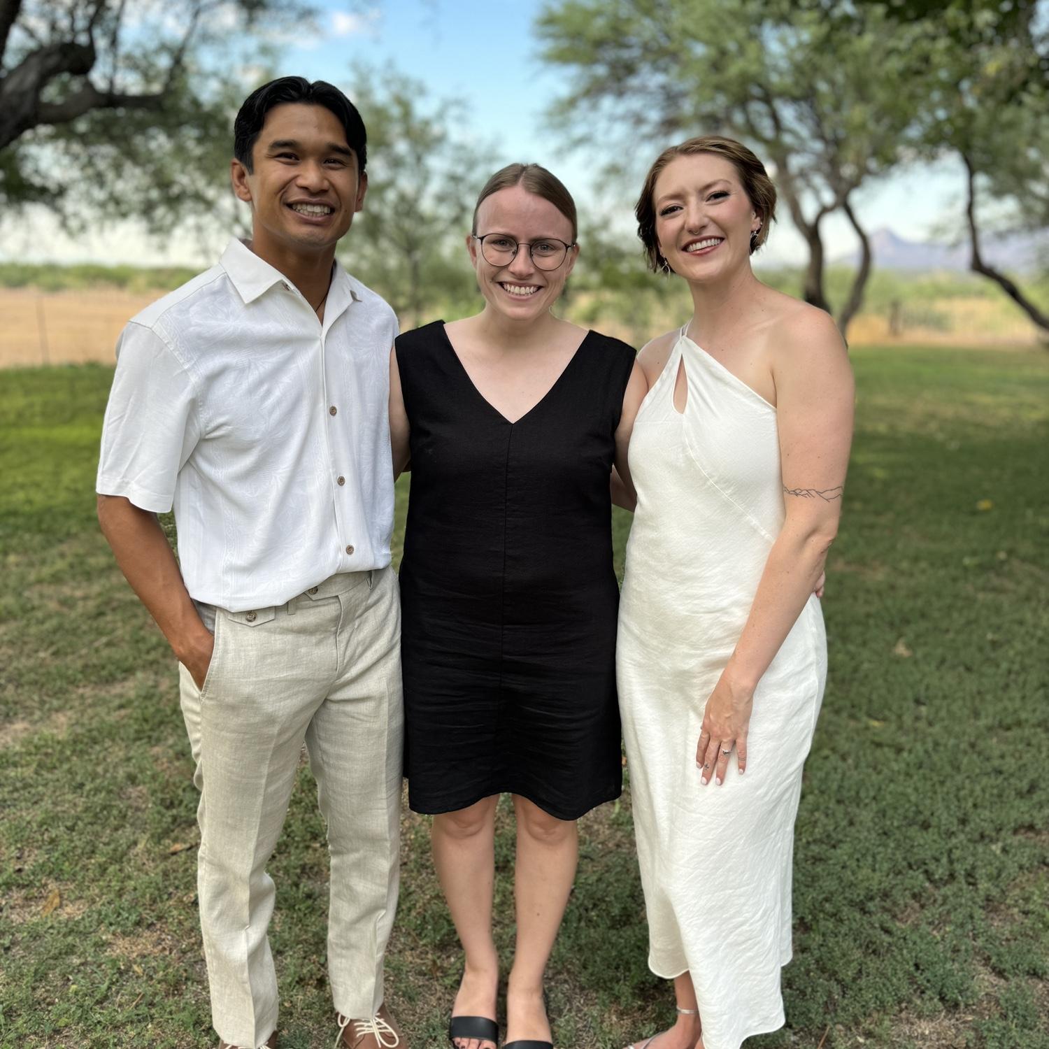 We're officially married! Thank you to our friend Sarah for officiating